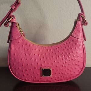 Dooney & Bourke Ostrich Hobo Shoulder Bag 